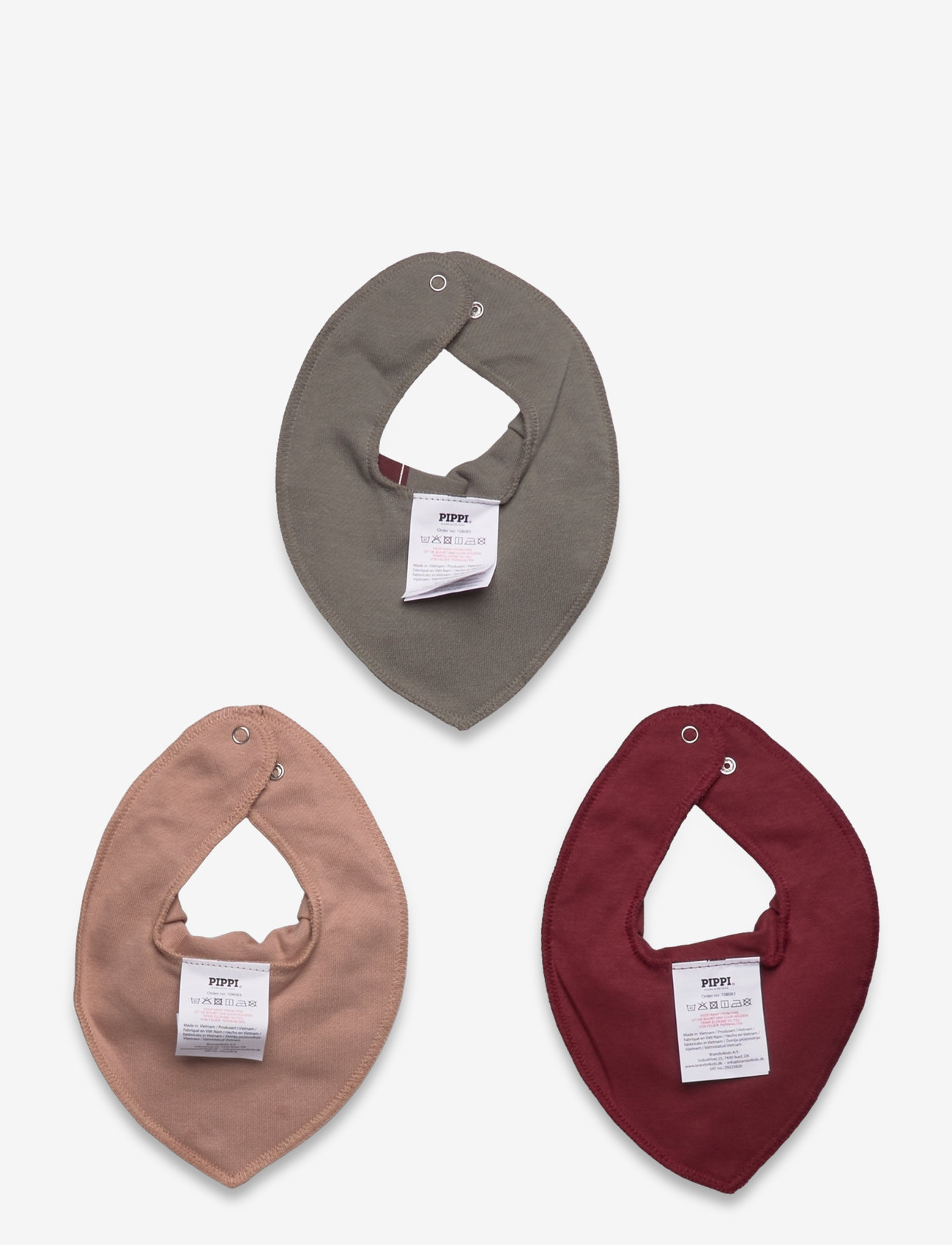 Pippi - Bandana Bib Uni -AOP (3-pack) - die niedrigsten preise - new maroon - 1