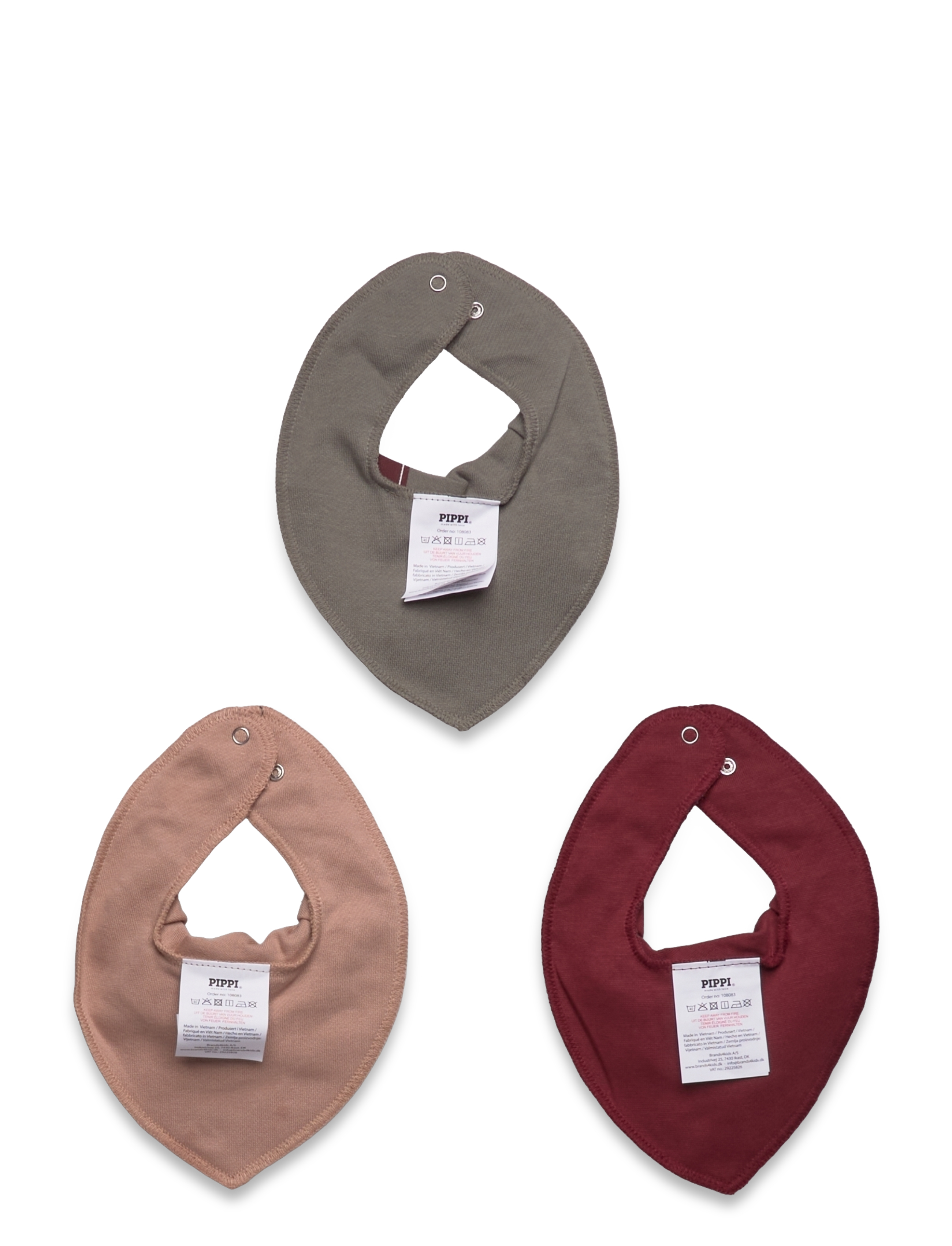 Pippi - Bandana Bib Uni -AOP (3-pack) - lätzchen - new maroon - 1