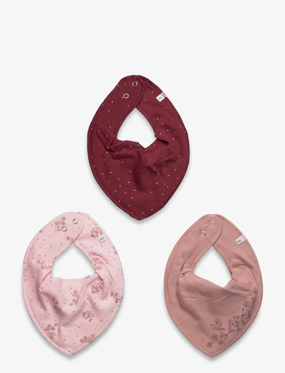 Pippi - Bandana Bib Girl -AOP (3-pack) - lätzchen - new maroon - 0