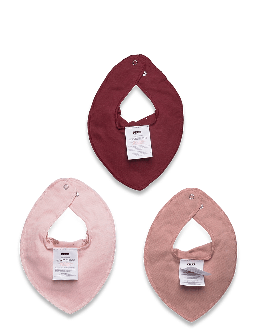 Pippi - Bandana Bib Girl -AOP (3-pack) - new maroon - 1