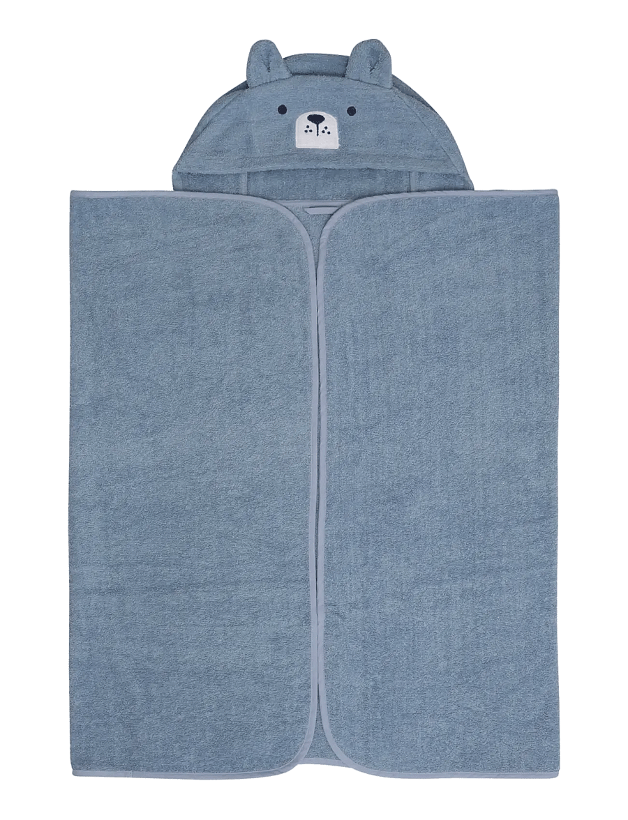 Pippi - Hooded bath towel - dusty blue - 0