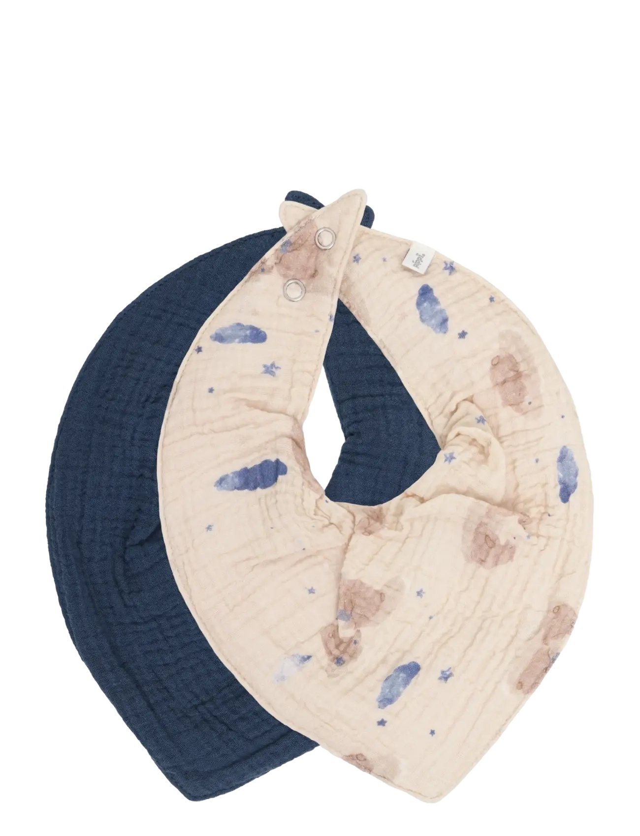 Pippi Bib Muslin W. Aop (2-Pack), One Size, Care & Hygiene, Marineblau - Dry Bibs, Kinder
