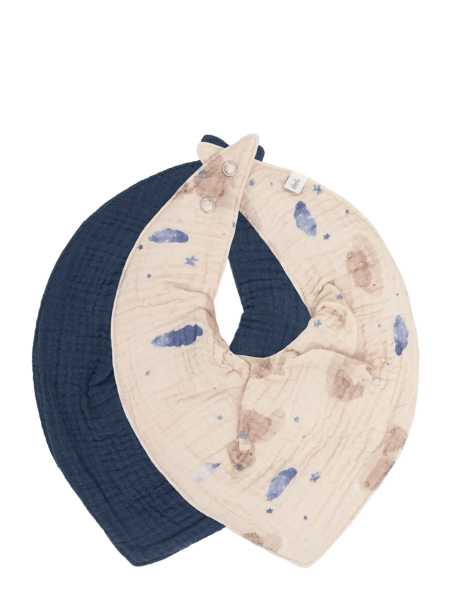 Pippi - Bib Muslin w. AOP (2-pack) - lätzchen - big dipper - 0