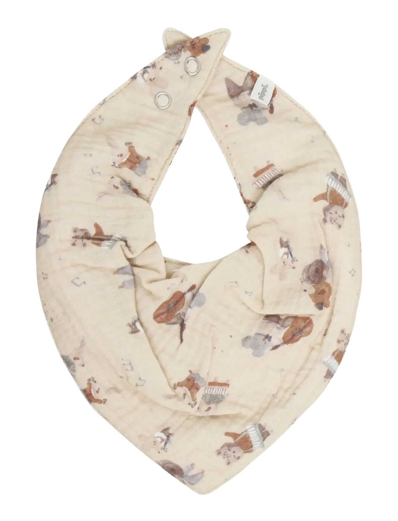 Pippi - Bib Muslin w. AOP (2-pack) - mocha meringue - 1