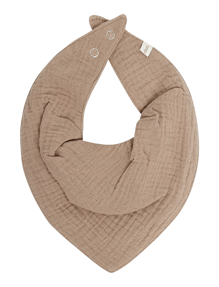 Pippi - Bib Muslin w. AOP (2-pack) - hagesmækker - mocha meringue - 2