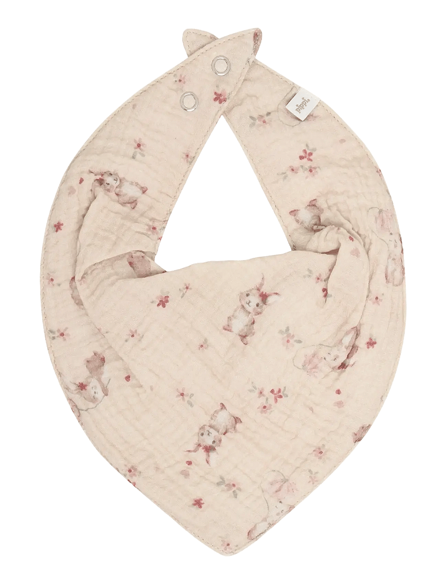 Pippi - Bib Muslin w. AOP (2-pack) - lätzchen - rose tan - 1