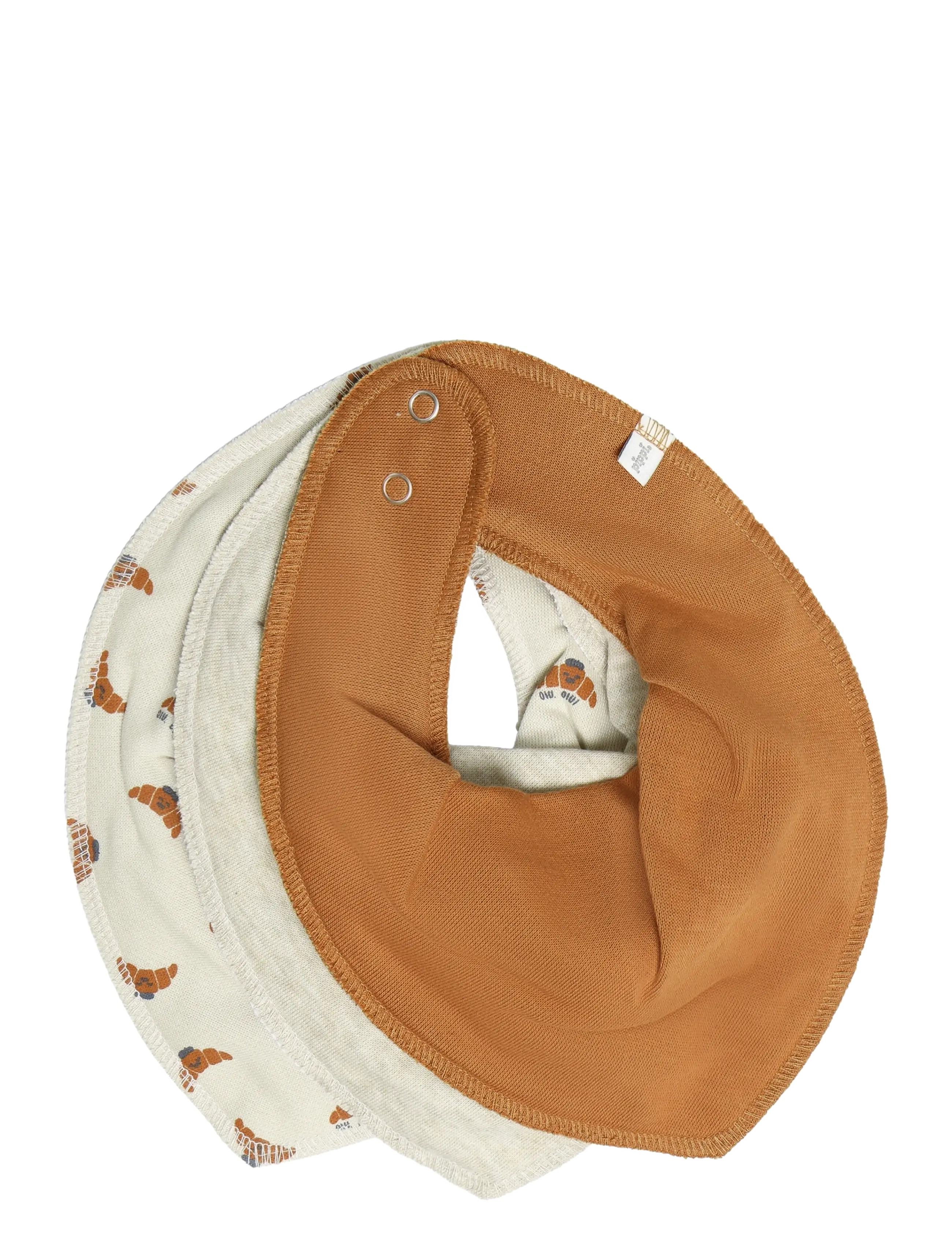 Pippi Bandana Bib Uni -AOP (3-pack) - Pippi - ADOBE / brown