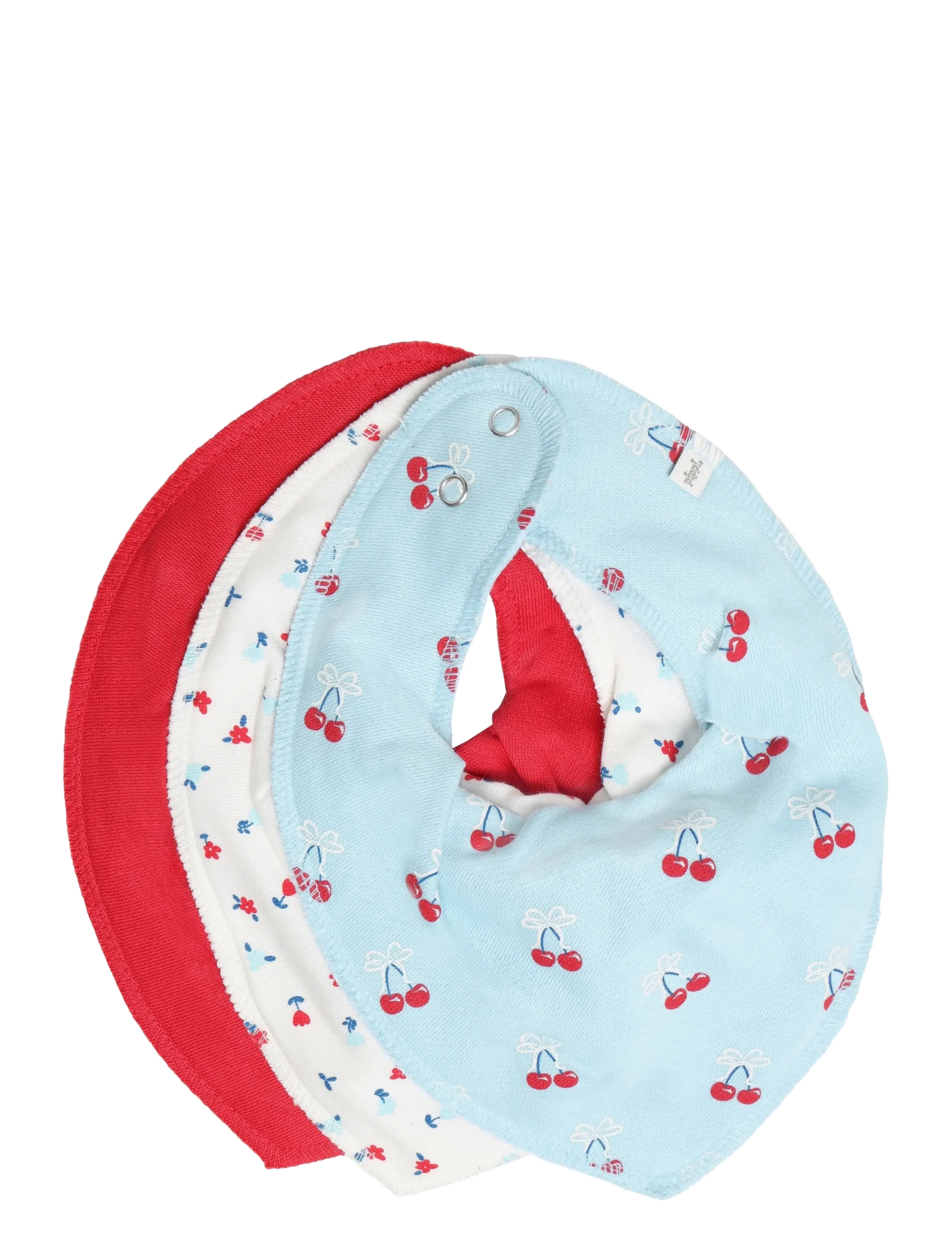 Pippi Bandana Bib Girl -AOP (3-pack) - Pippi - TRUE RED / red