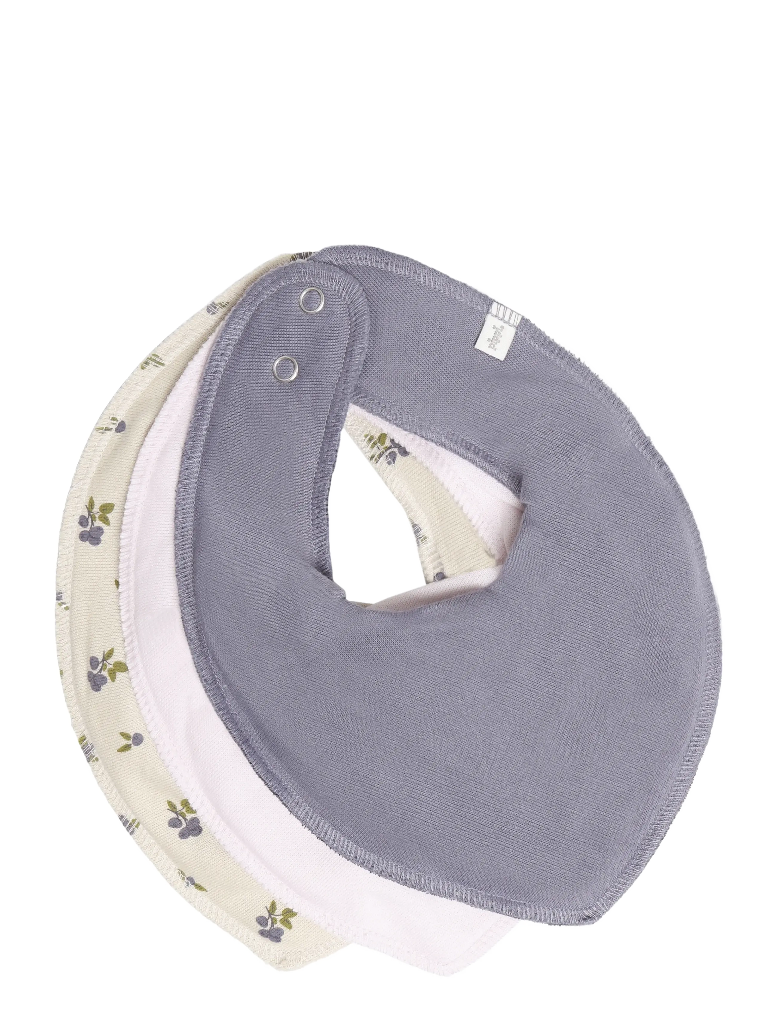 Pippi Bandana Bib Girl -AOP (3-pack) - Travel  - BLUE GRANITE / blue