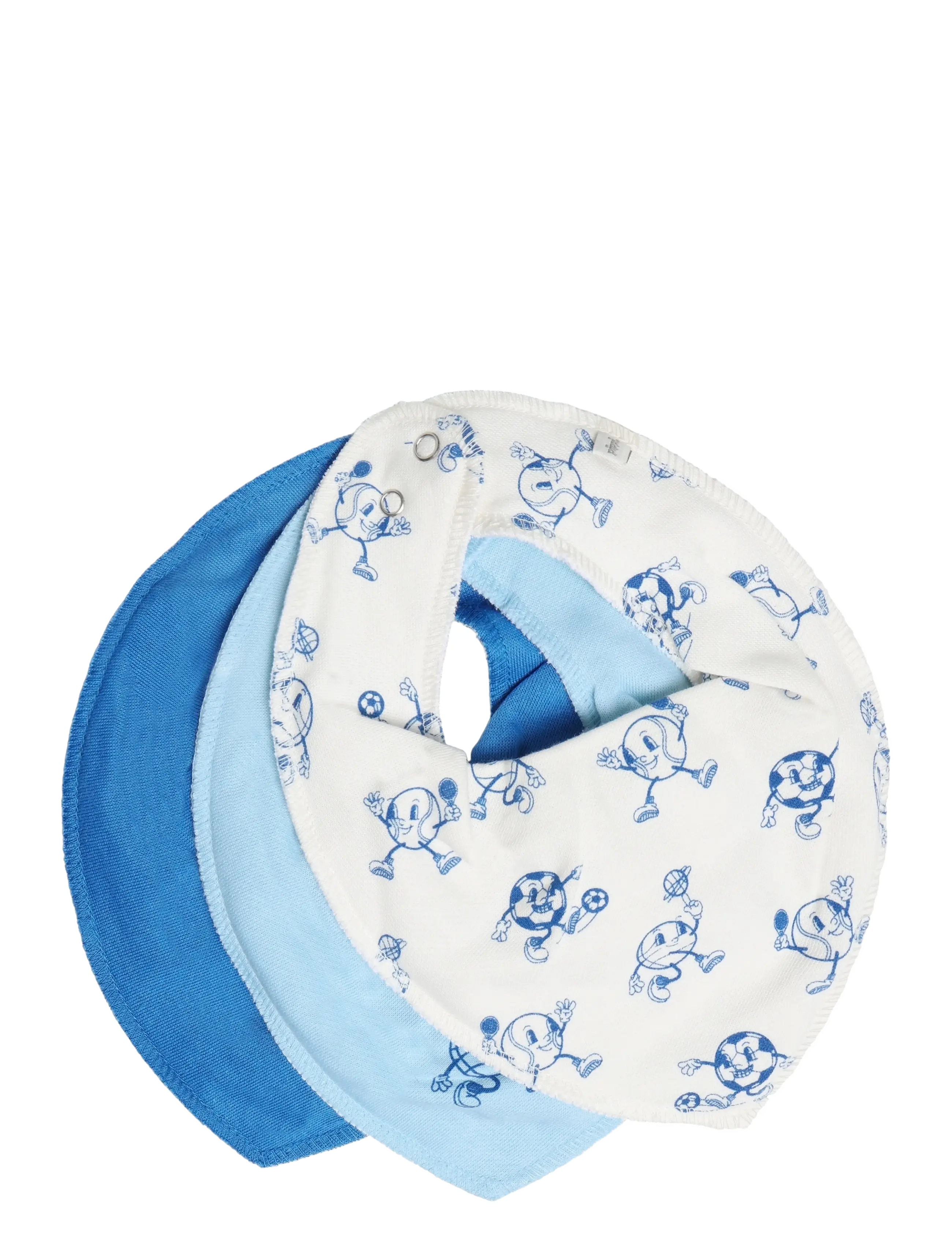 Pippi Bandana Bib Boy -Aop (3-Pack), One Size, Blue, Pleje Og Hygiejne > Tørre Hagesmække, Børn