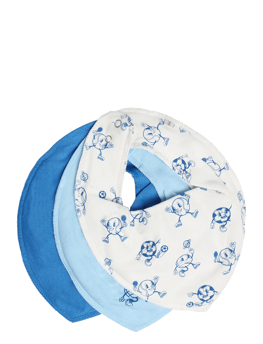 Pippi - Bandana Bib Boy -AOP (3-pack) - dregglisar - light dusty blue - 0