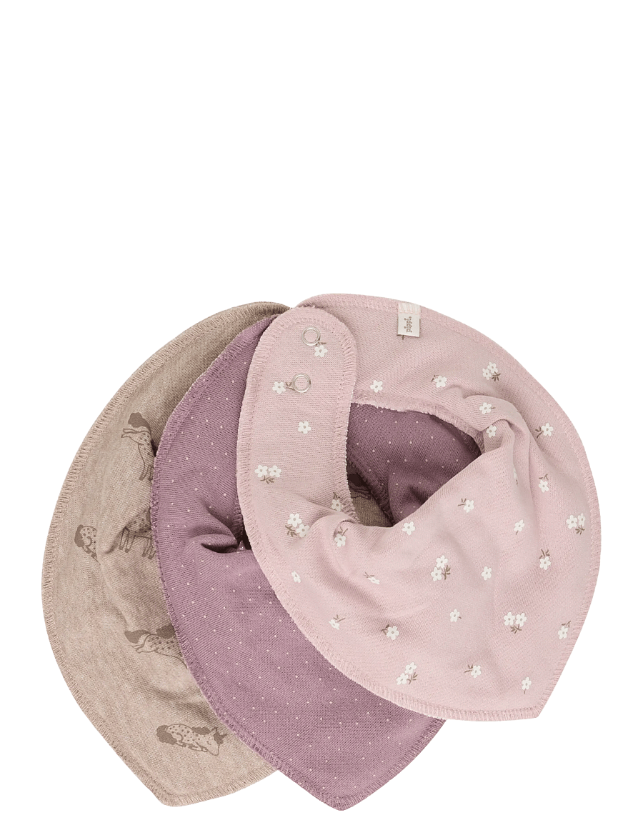 Pippi - Bandana Bib Girl -AOP (3-pack) - pudipõlled - elderberry - 0