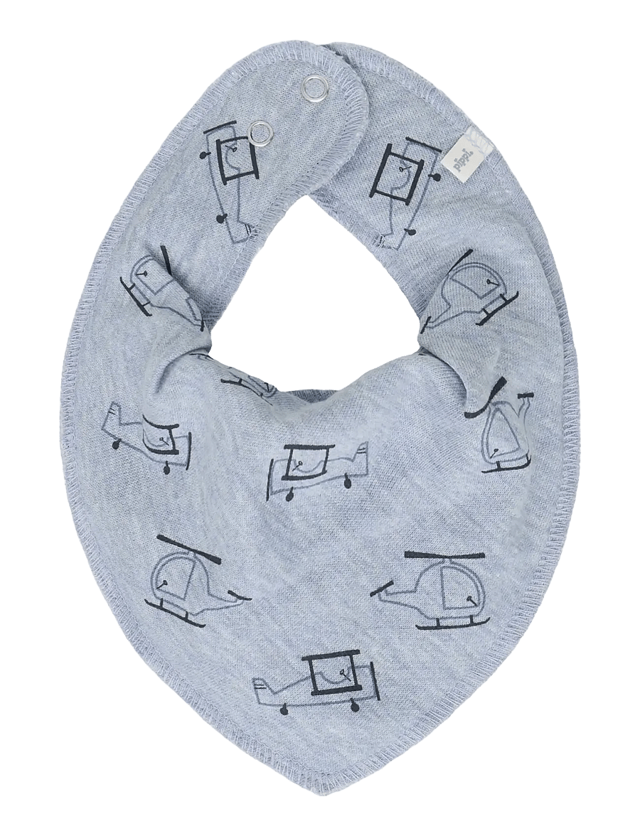 Pippi - Bandana Bib Boy -AOP (3-pack) - smekker - blue fog - 2