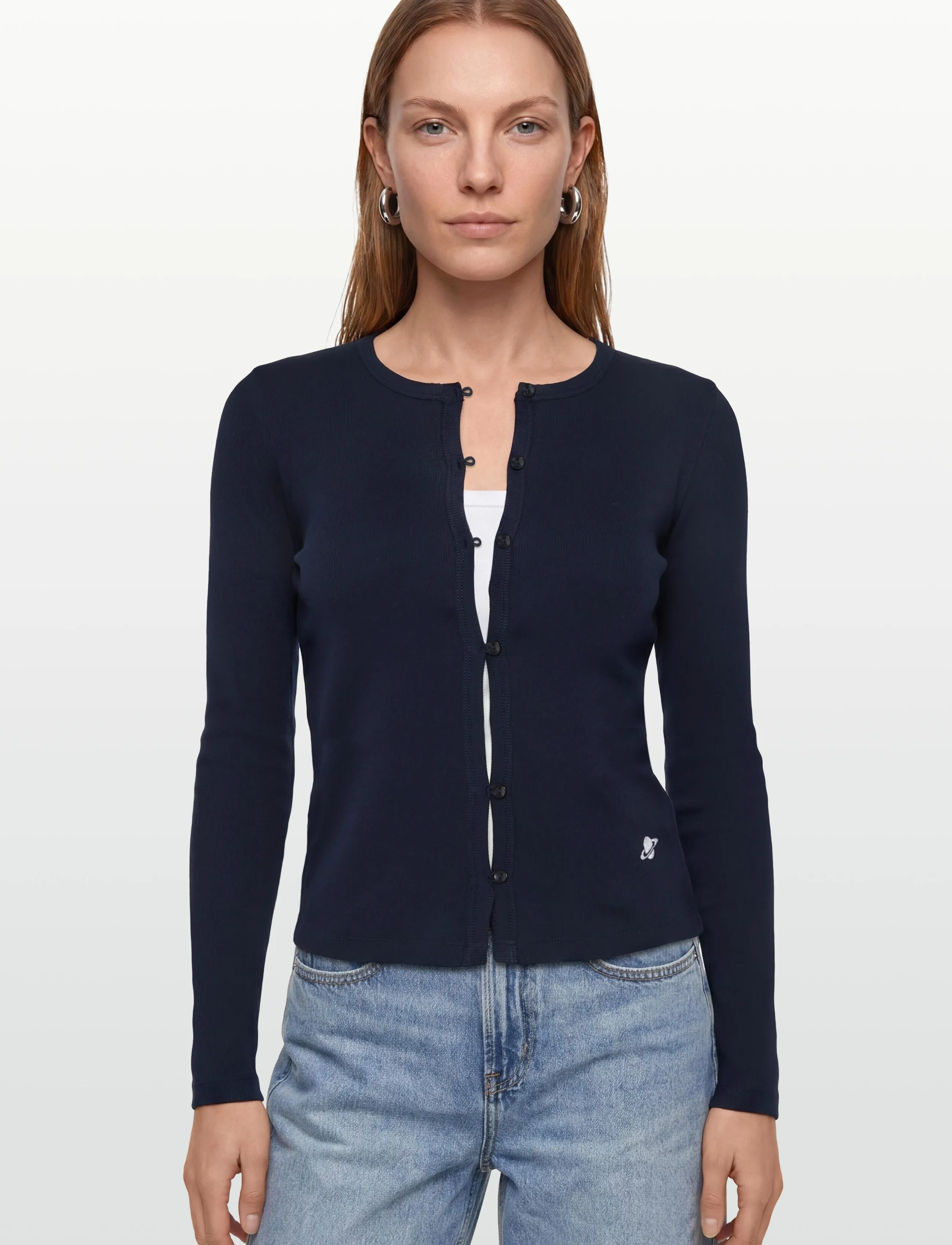 Planet Nusa - Baby1 Button Up Long Sleeve - cardigans - navy/white - 3
