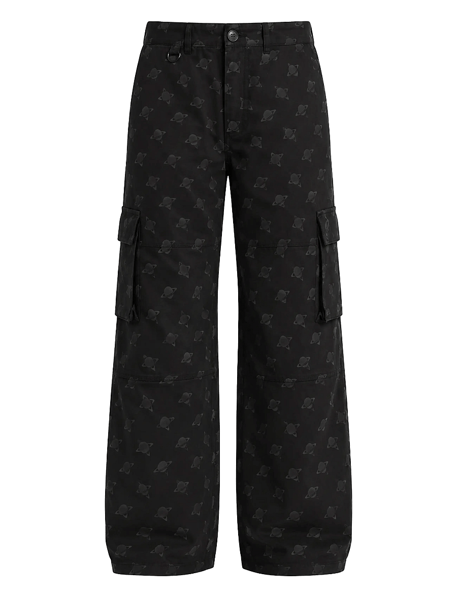 Planet Nusa - Cargo1 Pants - ikdienas bikses - black/grey planets - 0