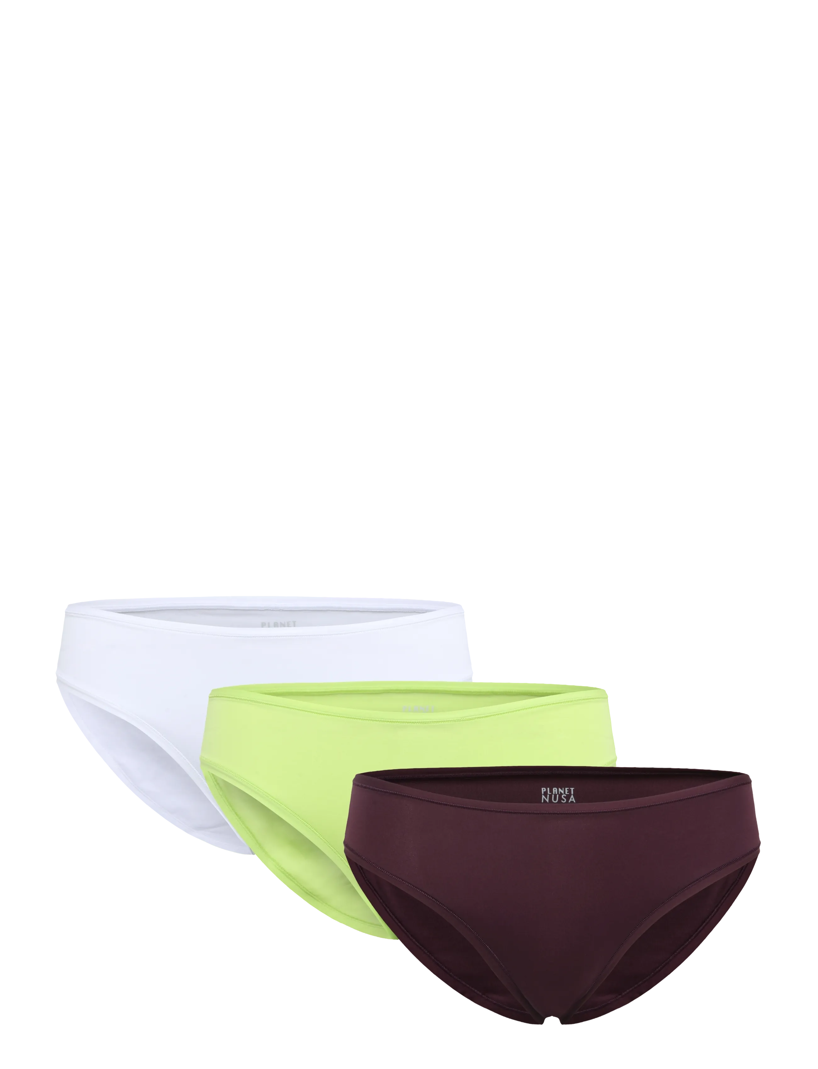 Planet Nusa Cheeky1 Brief 3-Pack - Trosor - DEEP BURGUNDY/NEON GREEN/OFF-WHITE / multi