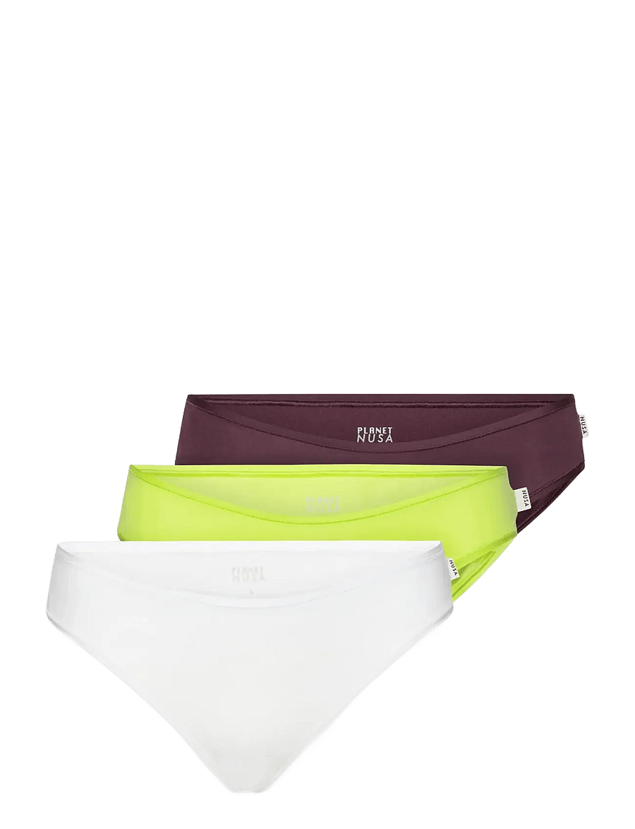 Planet Nusa - Cheeky1 Brief 3-Pack - aluspesu ja sokid - deep burgundy/neon green/off-white - 0