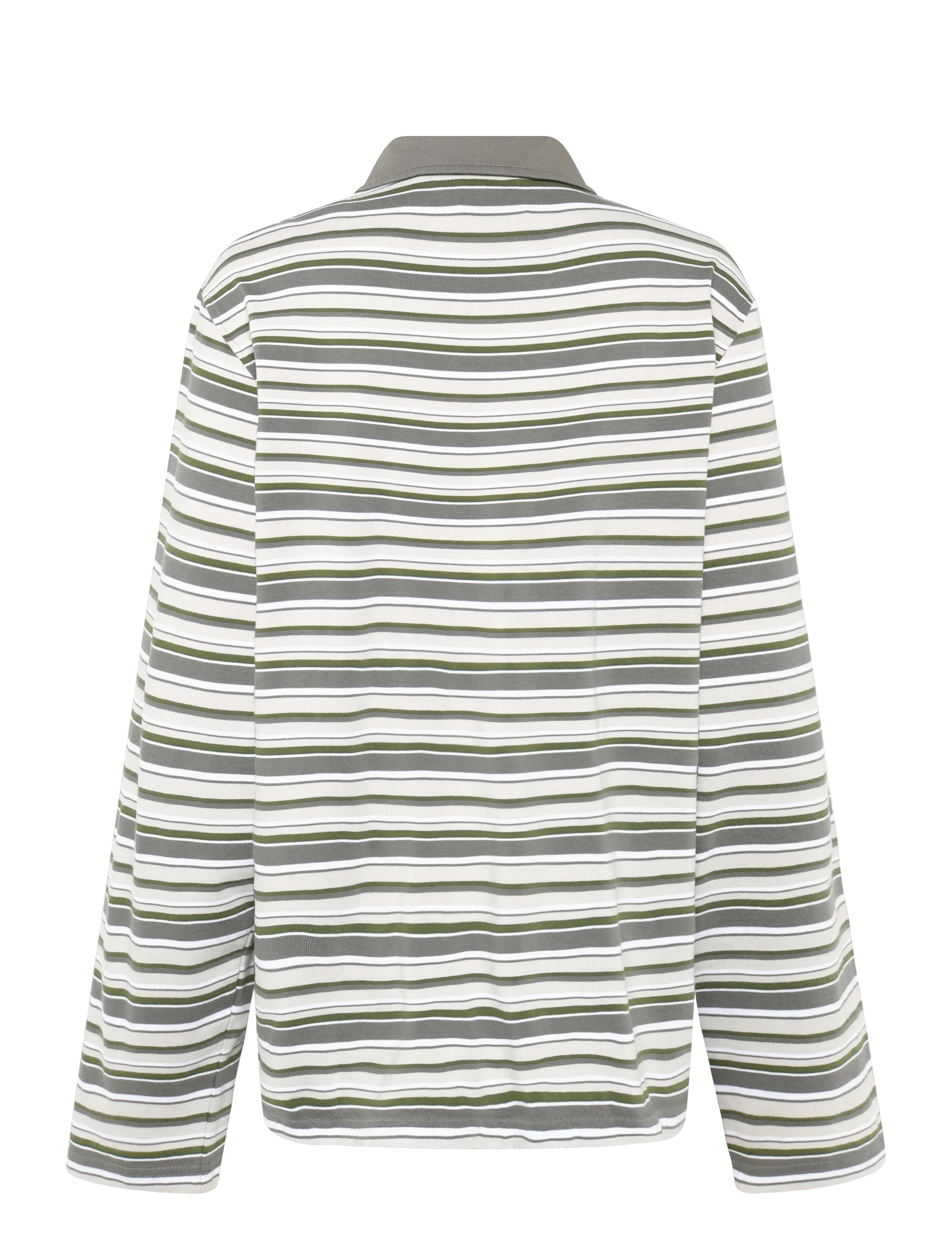 Planet Nusa - Chester1 Polo Long Sleeve - poloer - grey/moss green stripes - 2