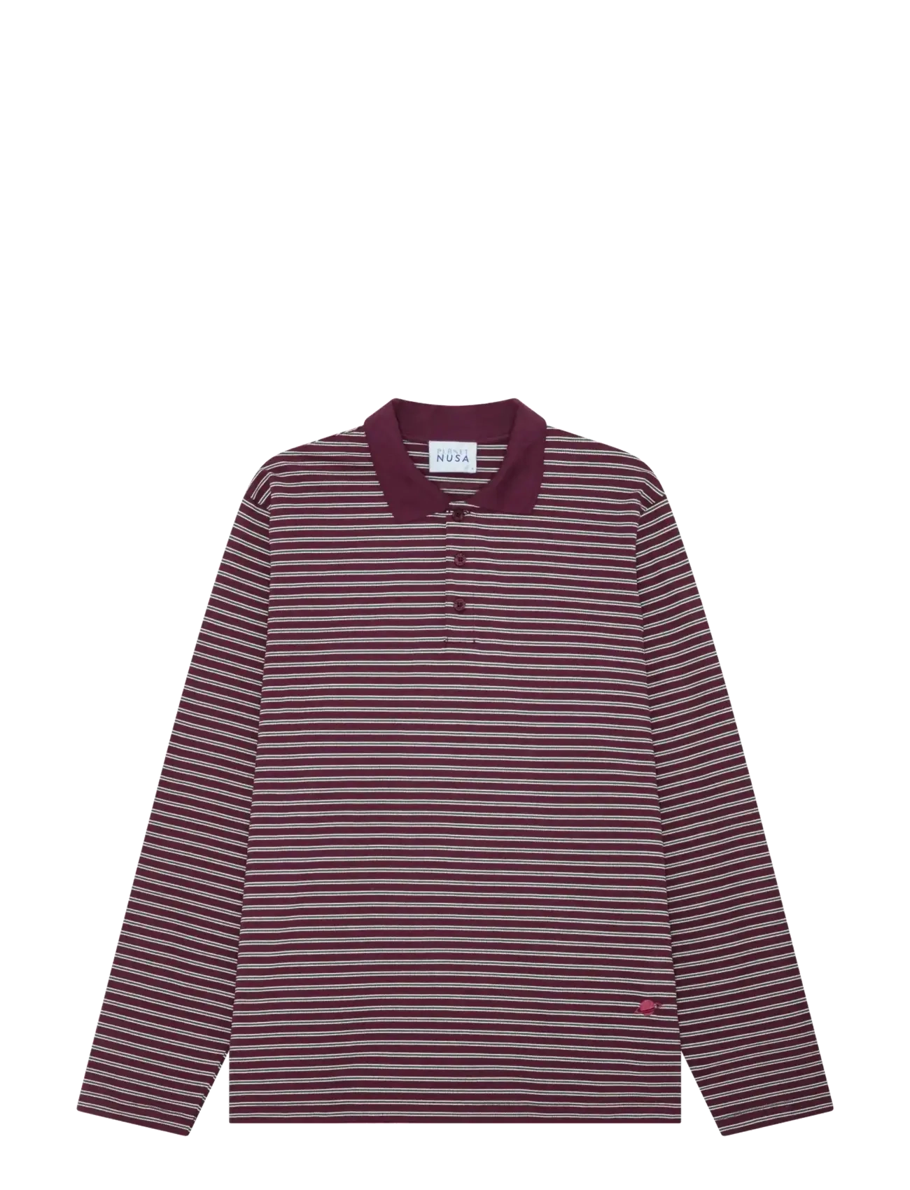 Planet Nusa Chester1 Polo Long Sleeve Piquet - Nayta Kaikki - DEEP BURGUNDY/GREEN / burgundy