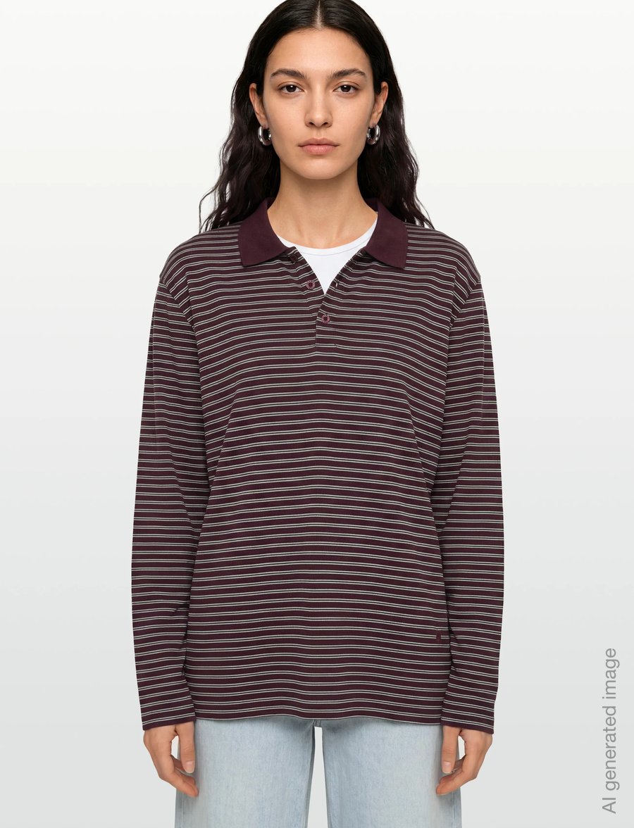 Planet Nusa - Chester1 Polo Long Sleeve Piquet - oberteile & t-shirts - deep burgundy/green - 3