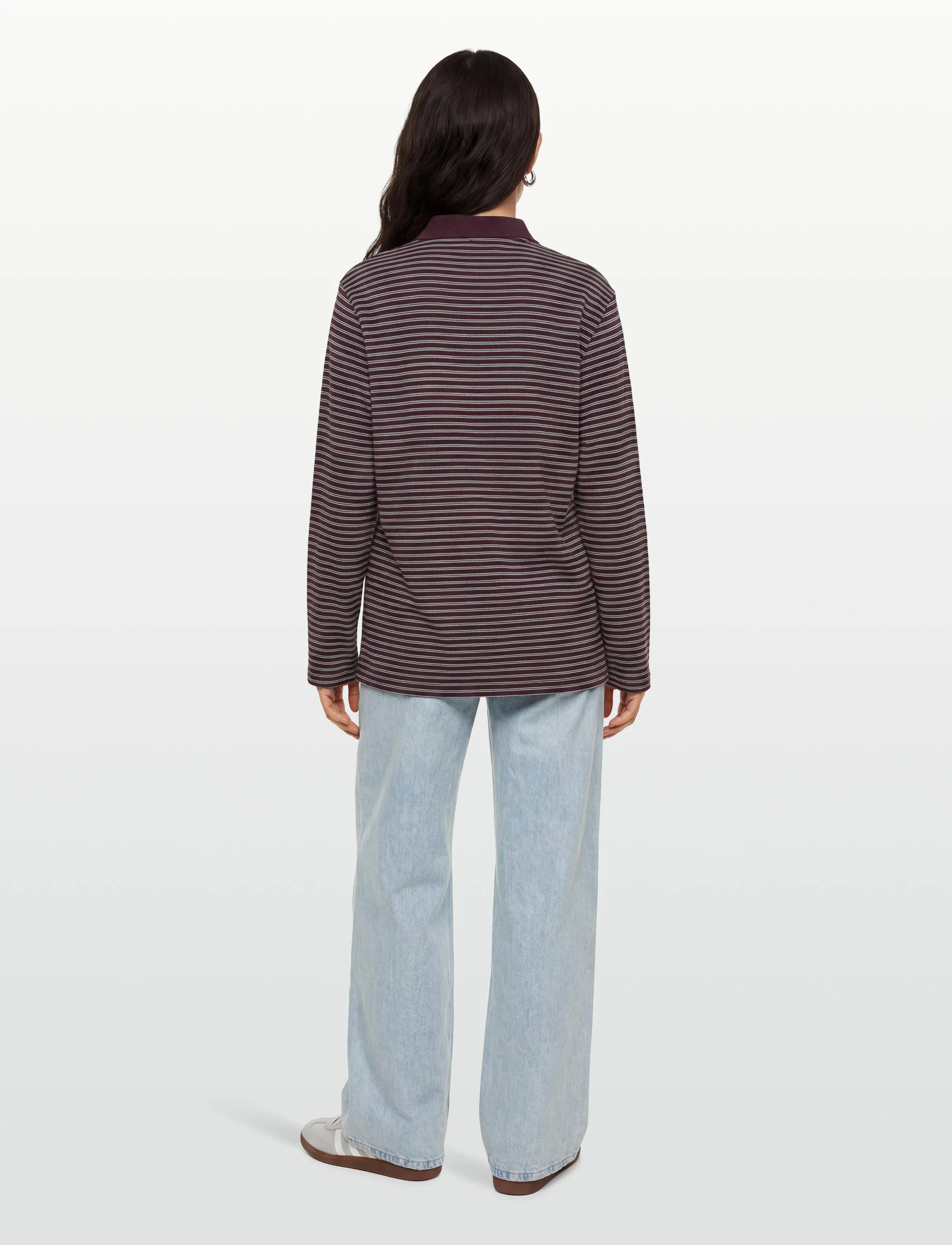 Planet Nusa - Chester1 Polo Long Sleeve Piquet - deep burgundy/green - 4