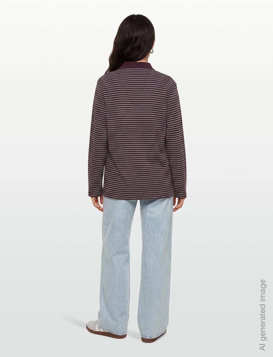 Planet Nusa - Chester1 Polo Long Sleeve Piquet - oberteile & t-shirts - deep burgundy/green - 4