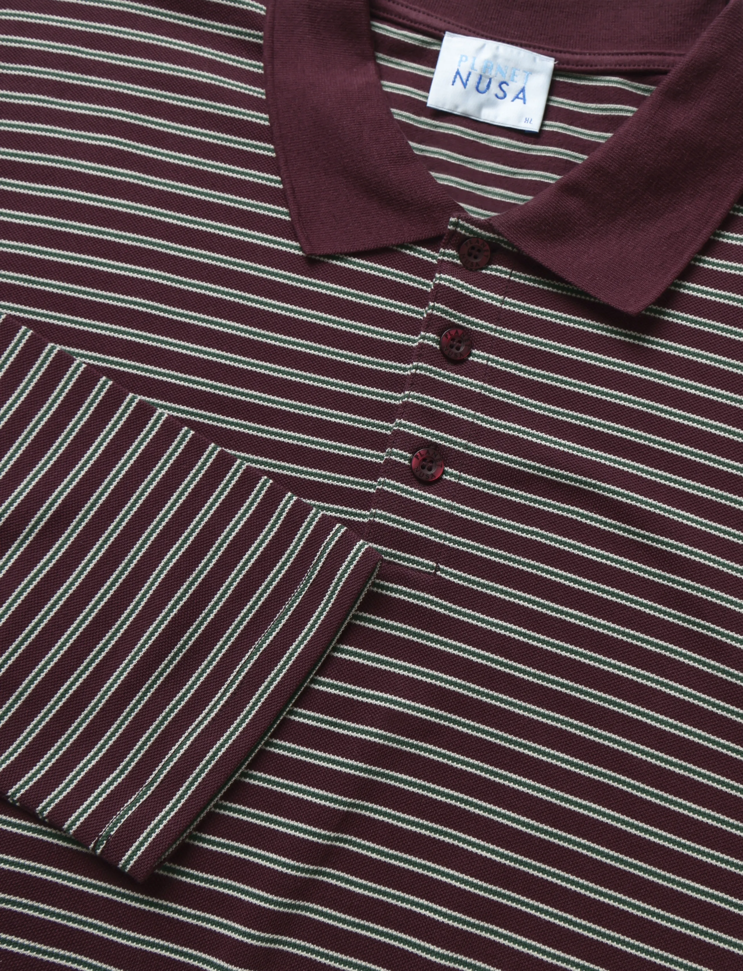Planet Nusa - Chester1 Polo Long Sleeve Piquet - deep burgundy/green - 5