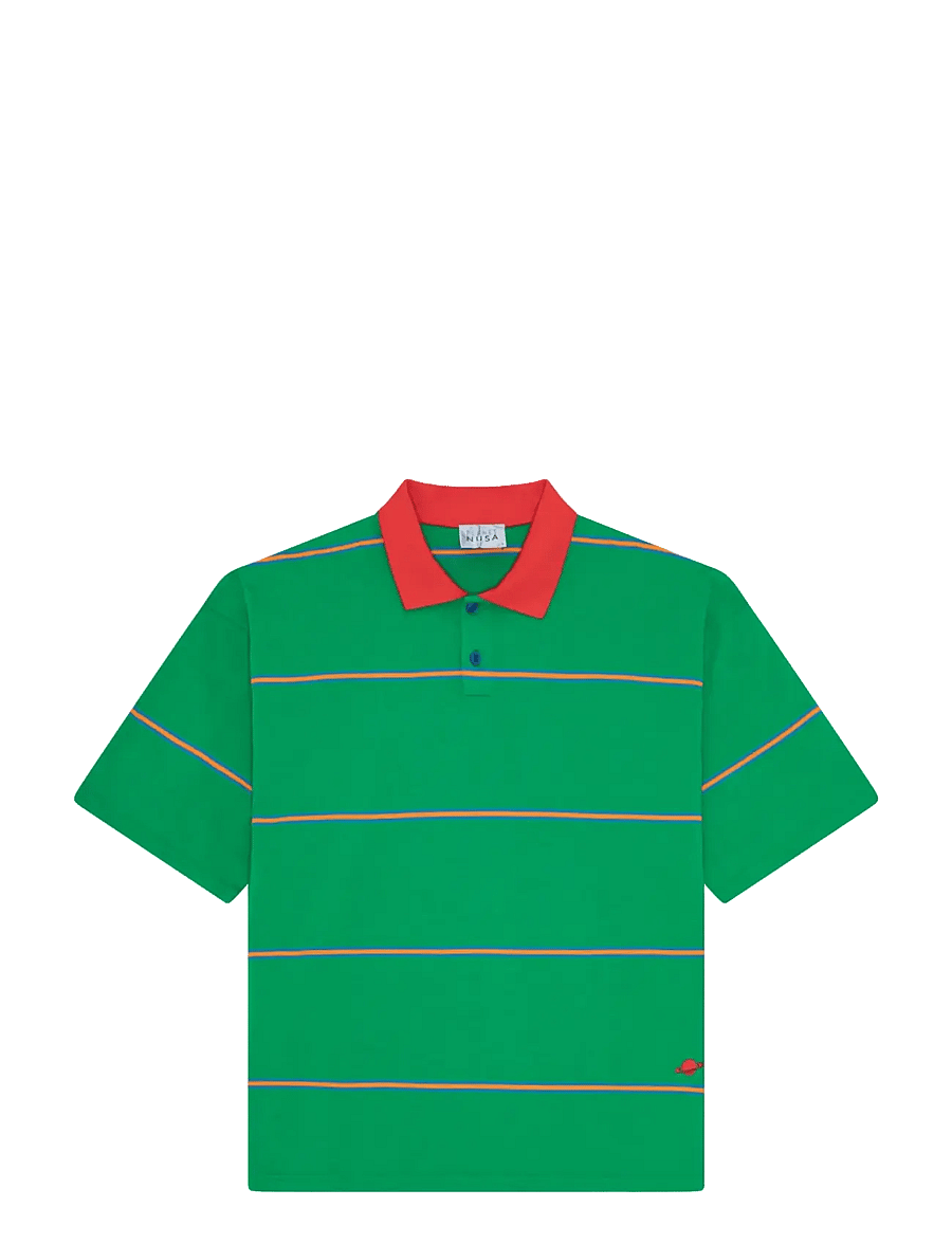 Planet Nusa - Chukker1 Tee - oberteile & t-shirts - red/green stripes - 0