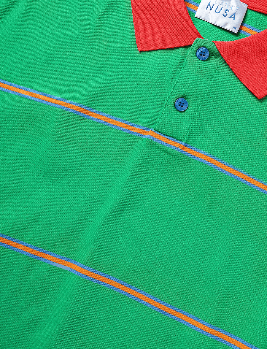 Planet Nusa - Chukker1 Tee - oberteile & t-shirts - red/green stripes - 5