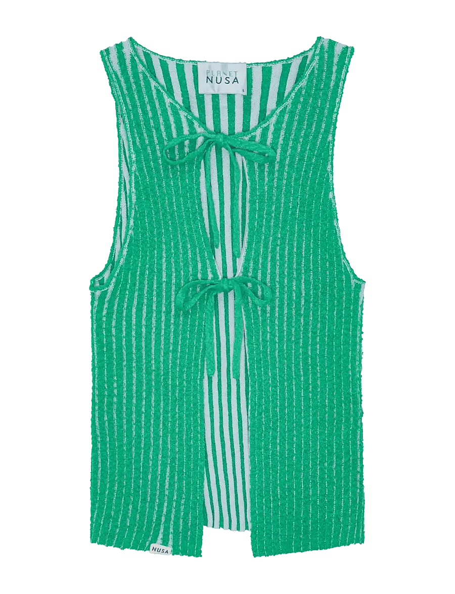 Planet Nusa - Curl1 Top - tank tops - green/placid blue - 0