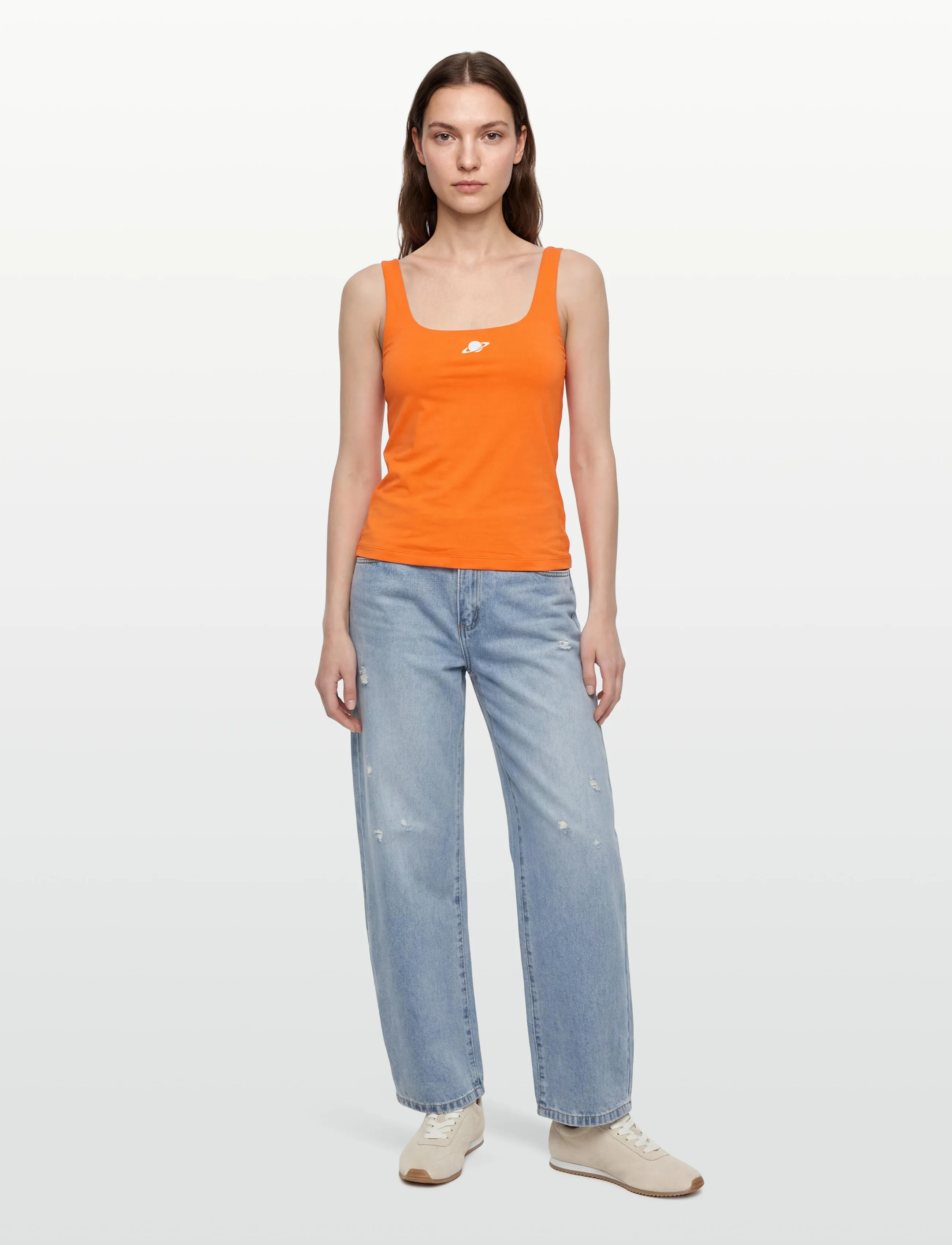Planet Nusa Everyday1 Top, S, Sport Crop Oberteile, Orange - Sleeveless Frauen