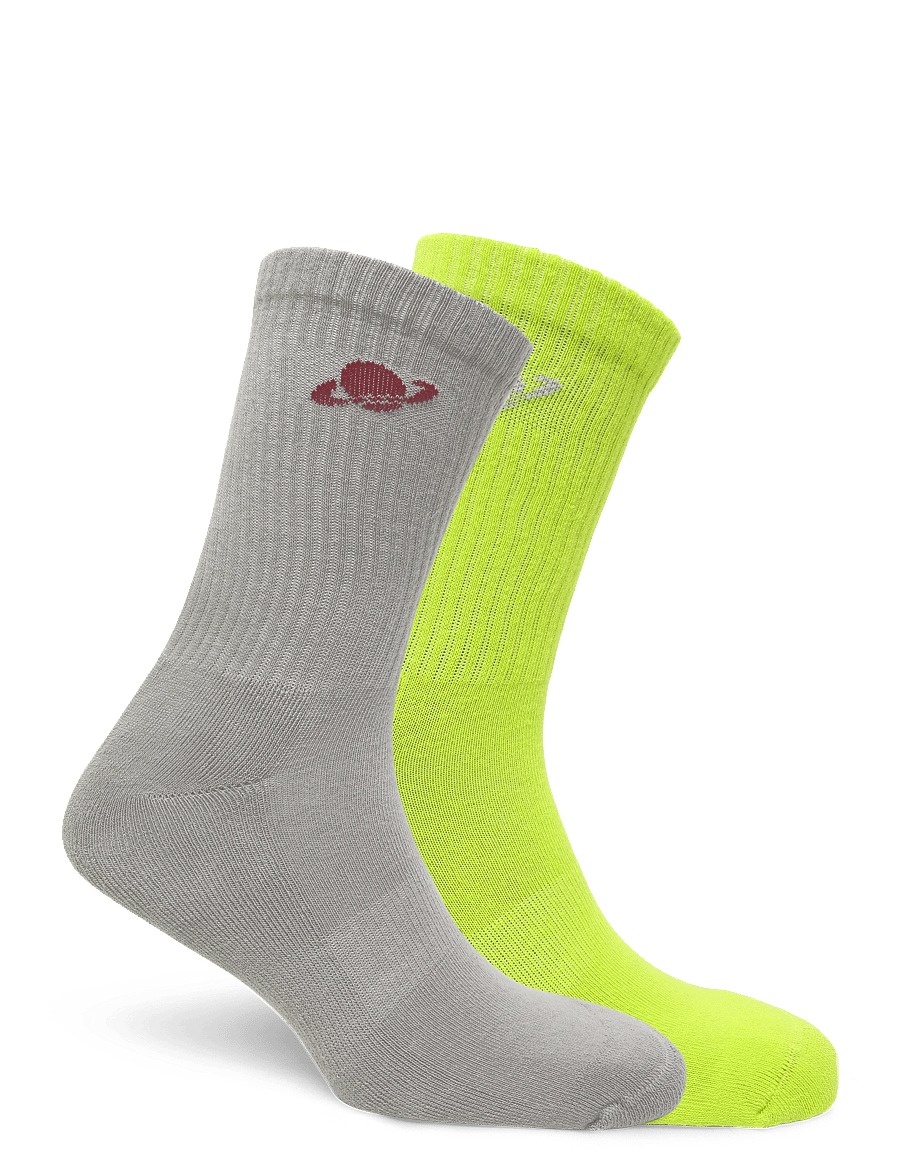 Planet Nusa - Everyday Socks 2-Pack - lime green/grey combo - 1