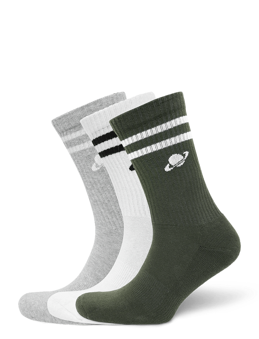 Planet Nusa - Everyday Socks 3-Pack - green/grey/white combo - 0