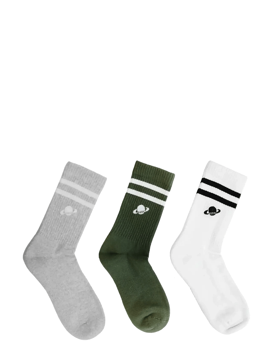 Planet Nusa - Everyday Socks 3-Pack - green/grey/white combo - 0