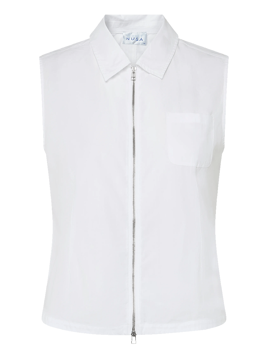 Planet Nusa - Flora1 Zip Waistcoat - ytterkläder - bright white - 1