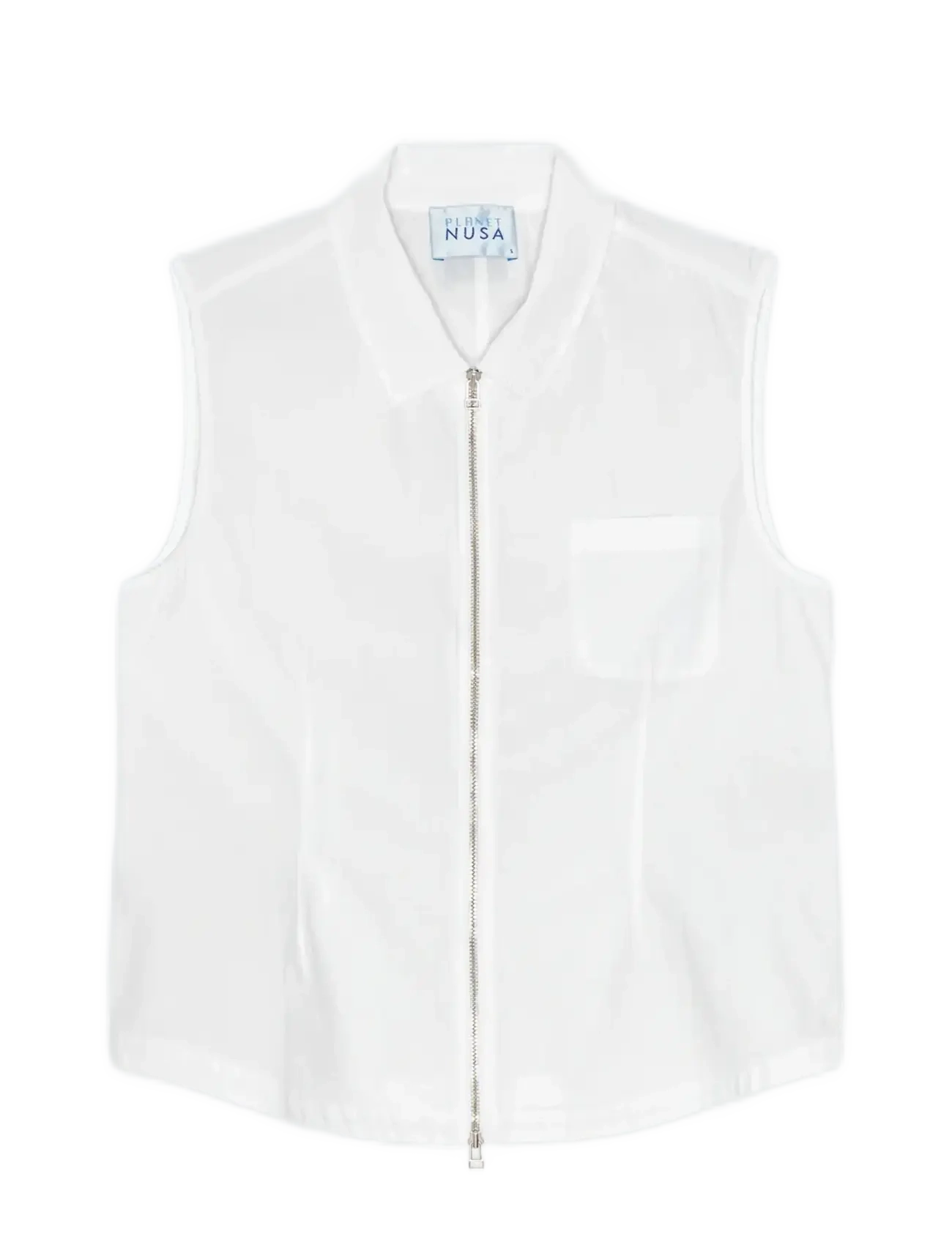 Planet Nusa Flora1 Zip Waistcoat - Nayta Kaikki - BRIGHT WHITE / white