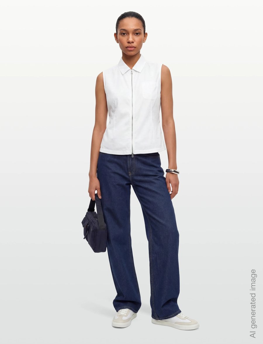 Planet Nusa - Flora1 Zip Waistcoat - ytterkläder - bright white - 0