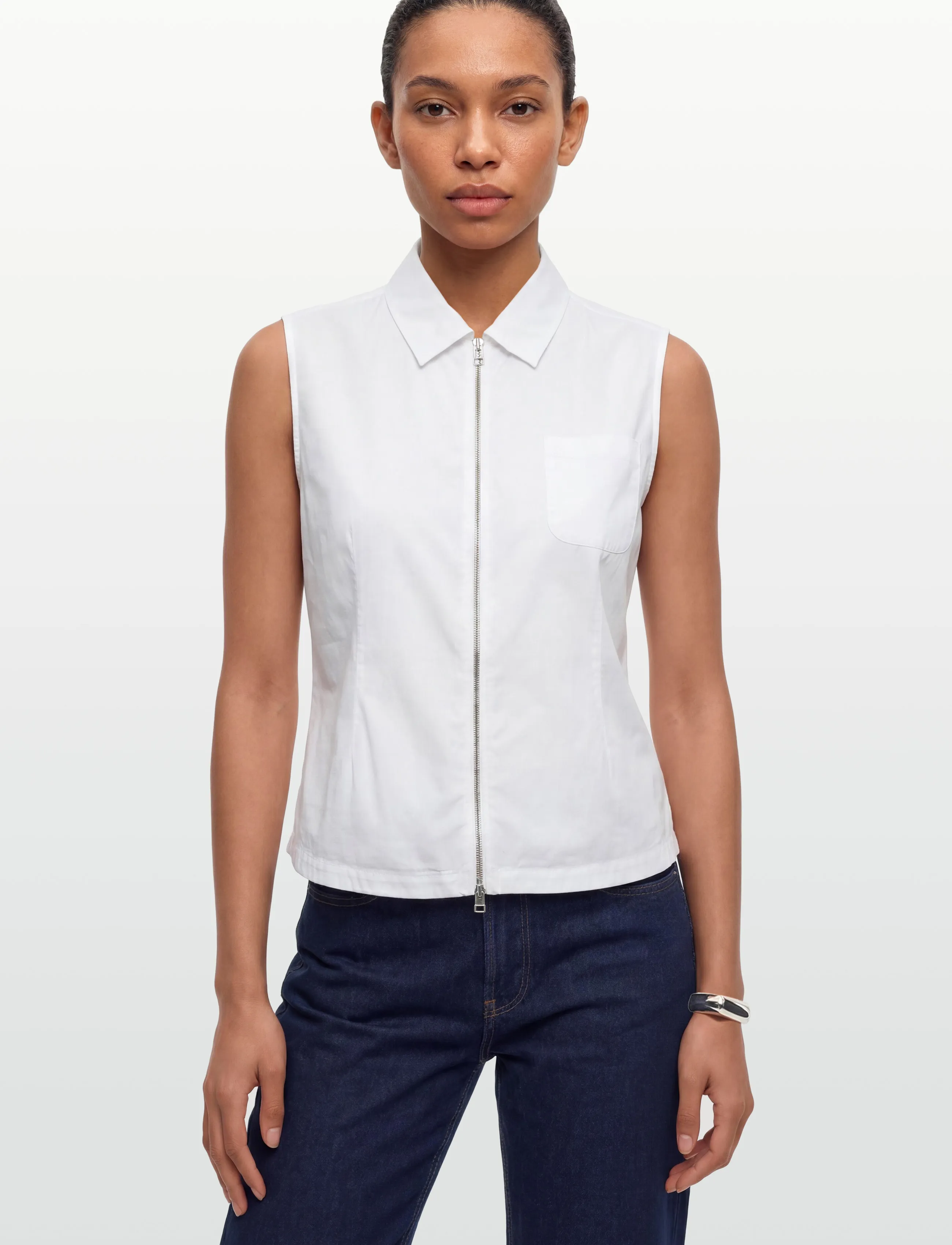 Planet Nusa - Flora1 Zip Waistcoat - veste - bright white - 3