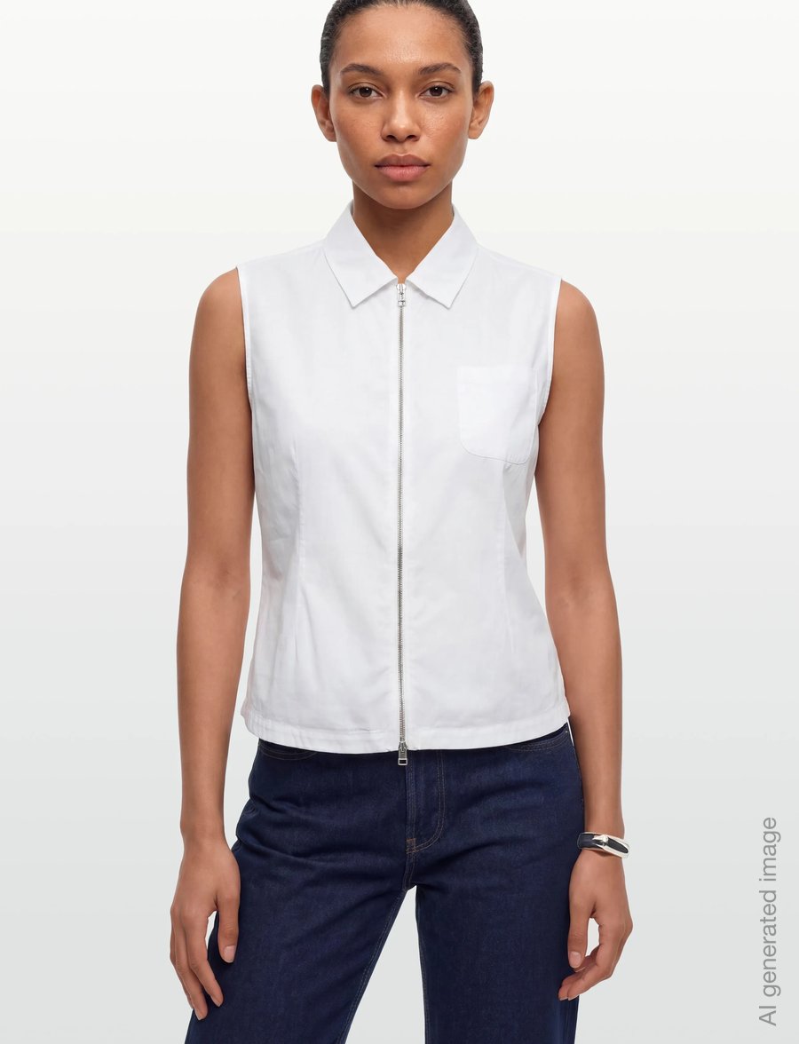 Planet Nusa - Flora1 Zip Waistcoat - ytterkläder - bright white - 3