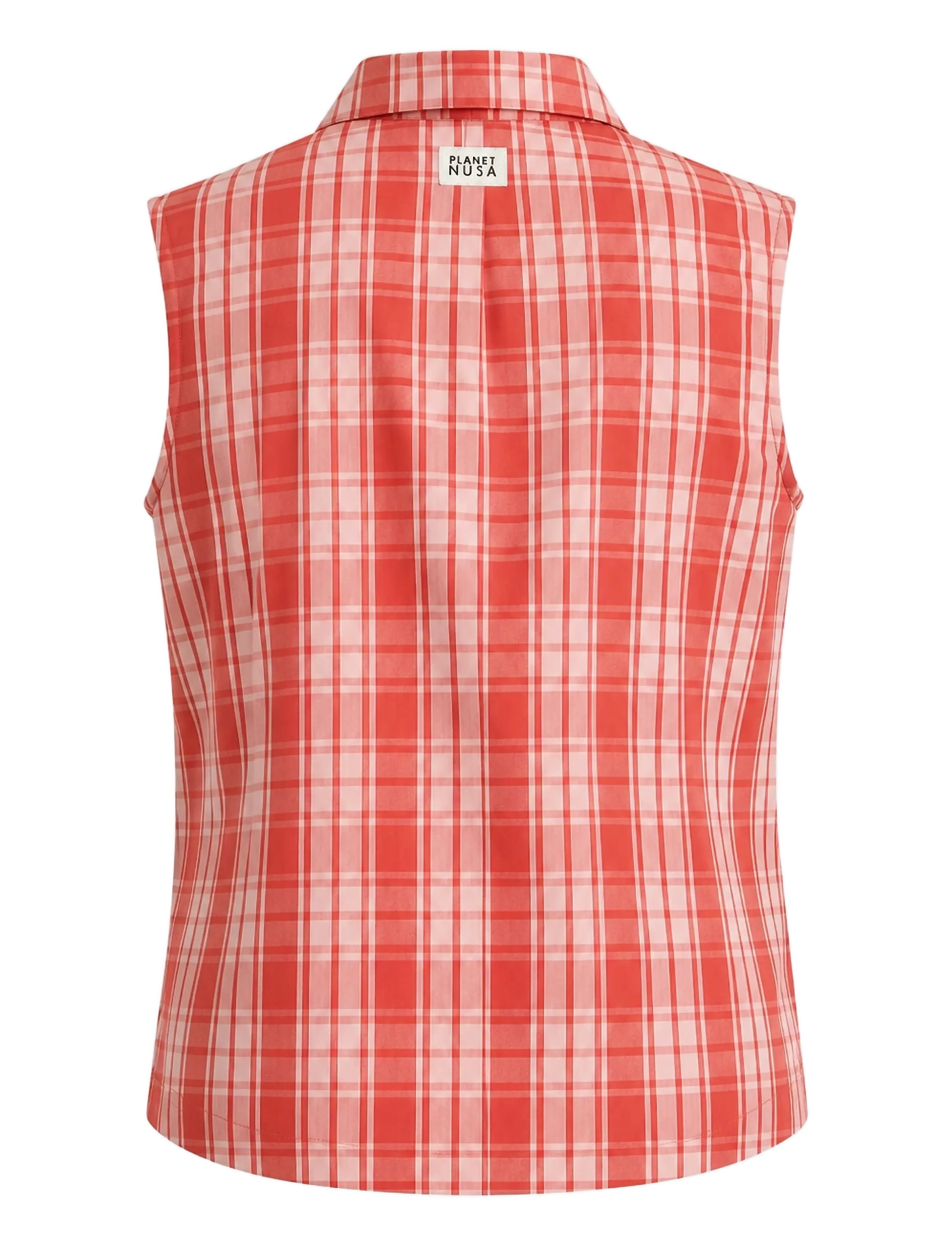 Planet Nusa - Flora1 Zip Waistcoat - veste - orange spice check - 1