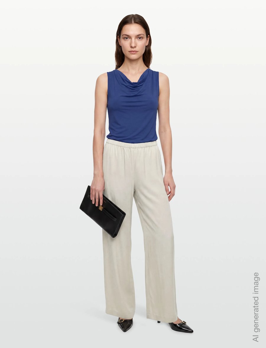 Planet Nusa - Fuji1 Pants Satin - casual - dark sand - 0