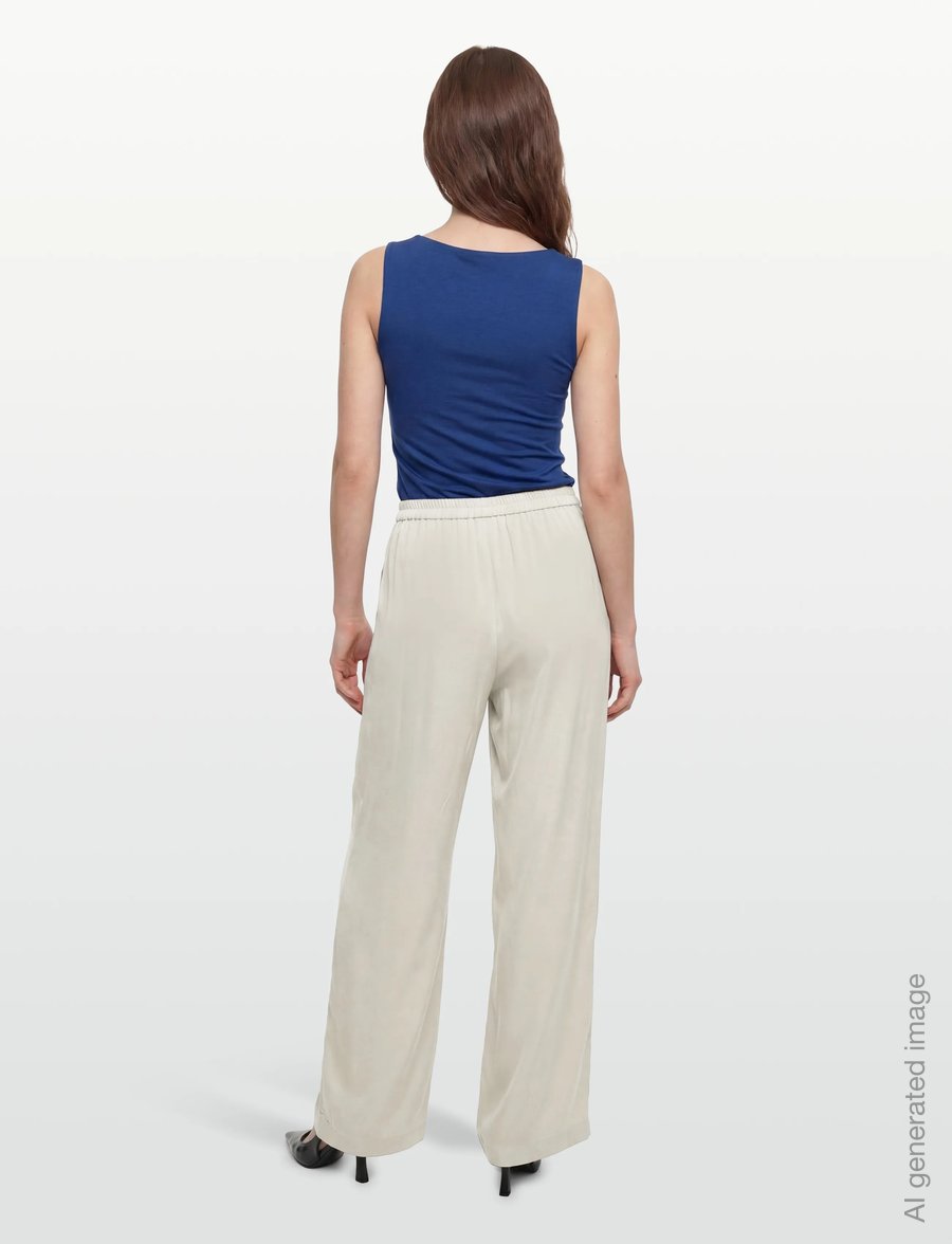 Planet Nusa - Fuji1 Pants Satin - casual - dark sand - 4