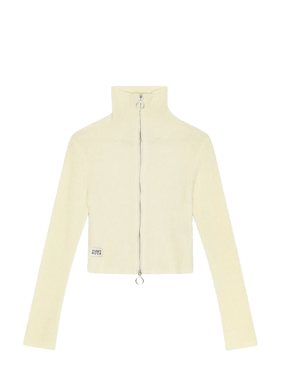 Planet Nusa - Glacier1 Zip Knit - crop-tops - off-white - 0