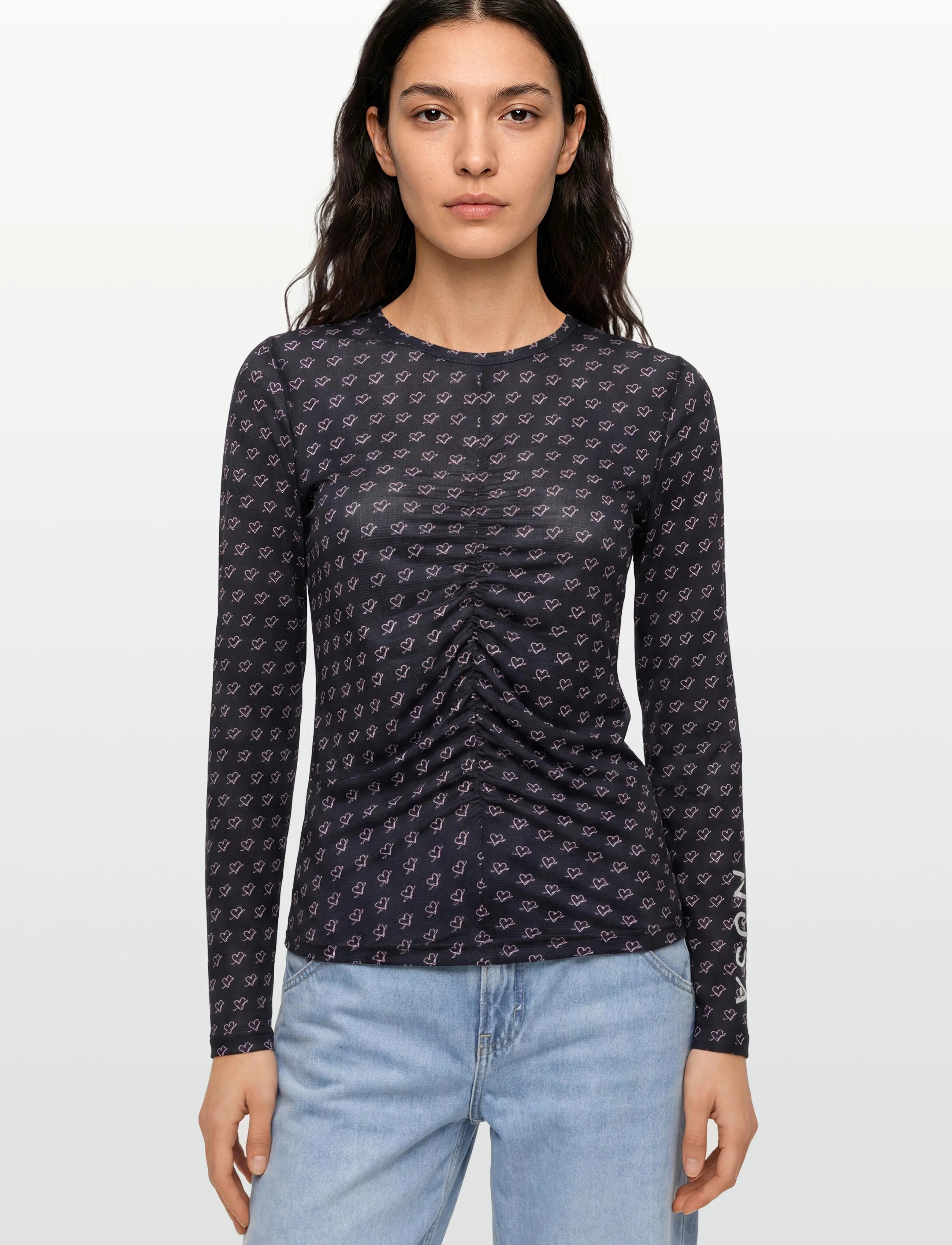 Planet Nusa - LS2 Air Long Sleeve - langærmede overdele - black/pink hearts - 4