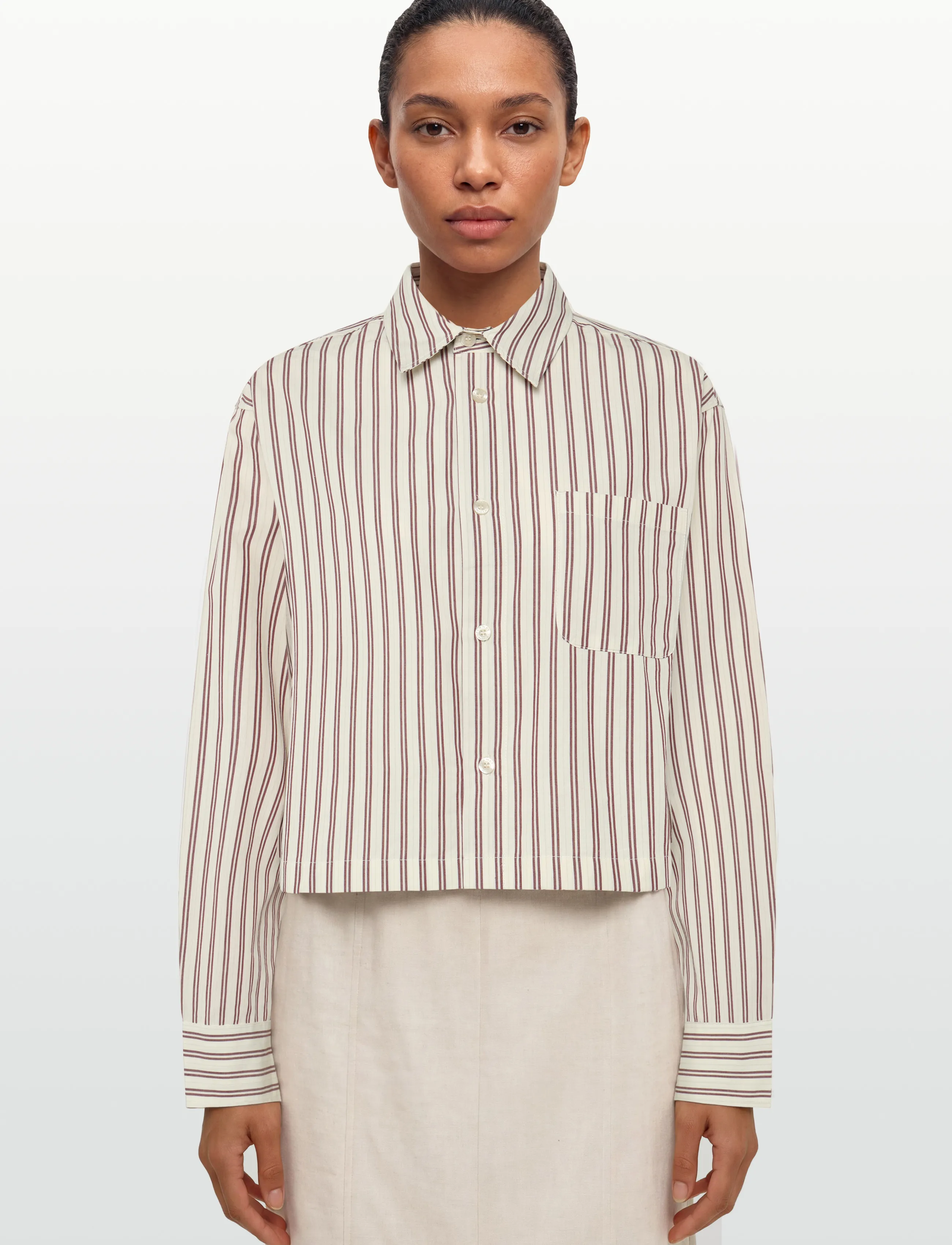 Planet Nusa - Nara1 Shirt - langærmede skjorter - sand/berry red - 3