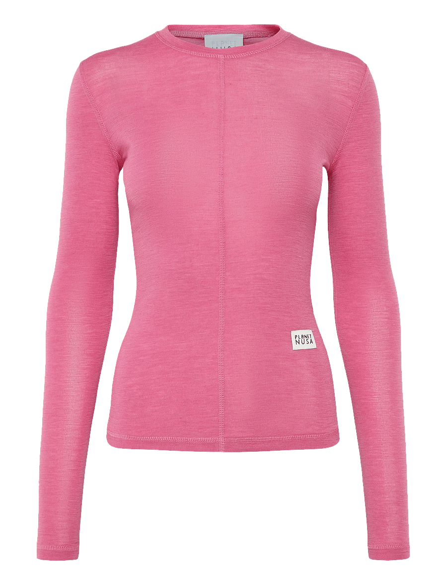 Planet Nusa - Offpiste1 Wool Crewneck - aluskihina kantavad alussärgid - bubblegum pink - 1
