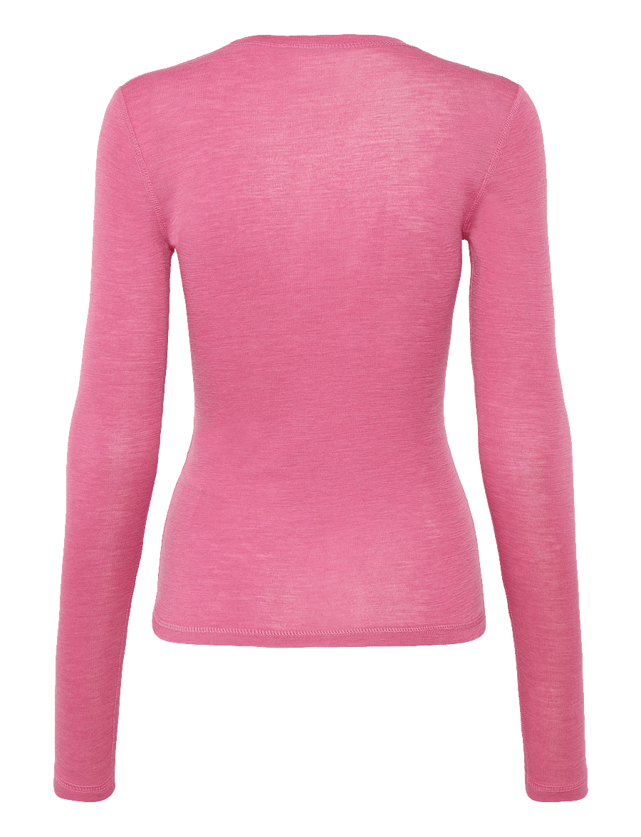 Planet Nusa - Offpiste1 Wool Crewneck - aluskihina kantavad alussärgid - bubblegum pink - 2