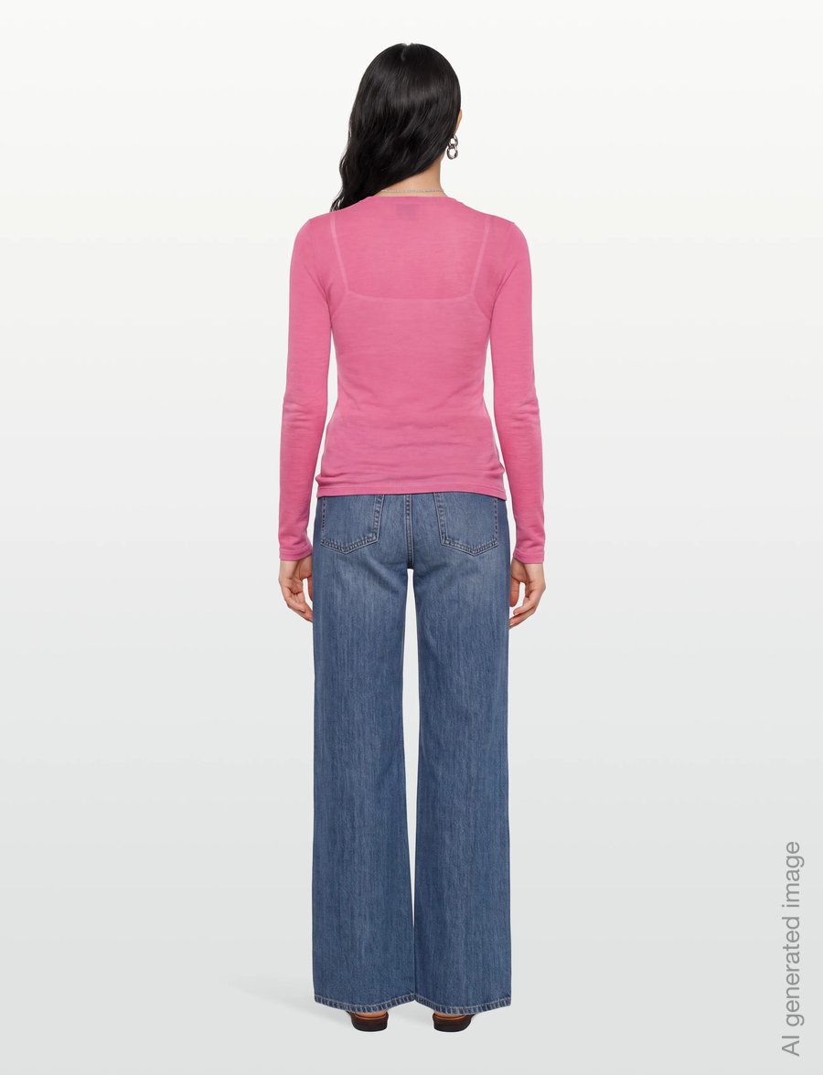 Planet Nusa - Offpiste1 Wool Crewneck - aluskihina kantavad alussärgid - bubblegum pink - 4