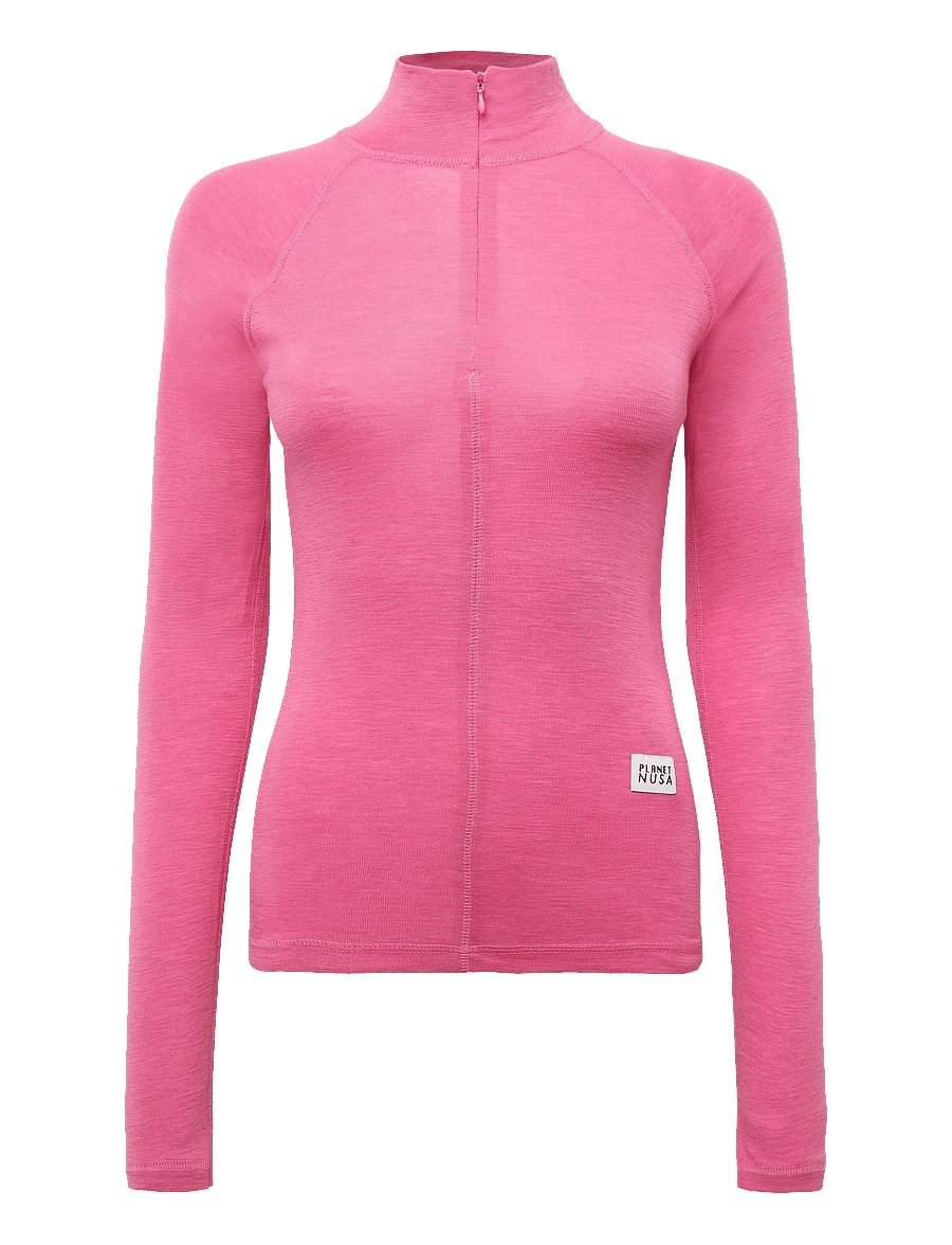 Planet Nusa - Offpiste1 Wool Long Sleeve - aluskihina kantavad alussärgid - bubblegum pink - 0