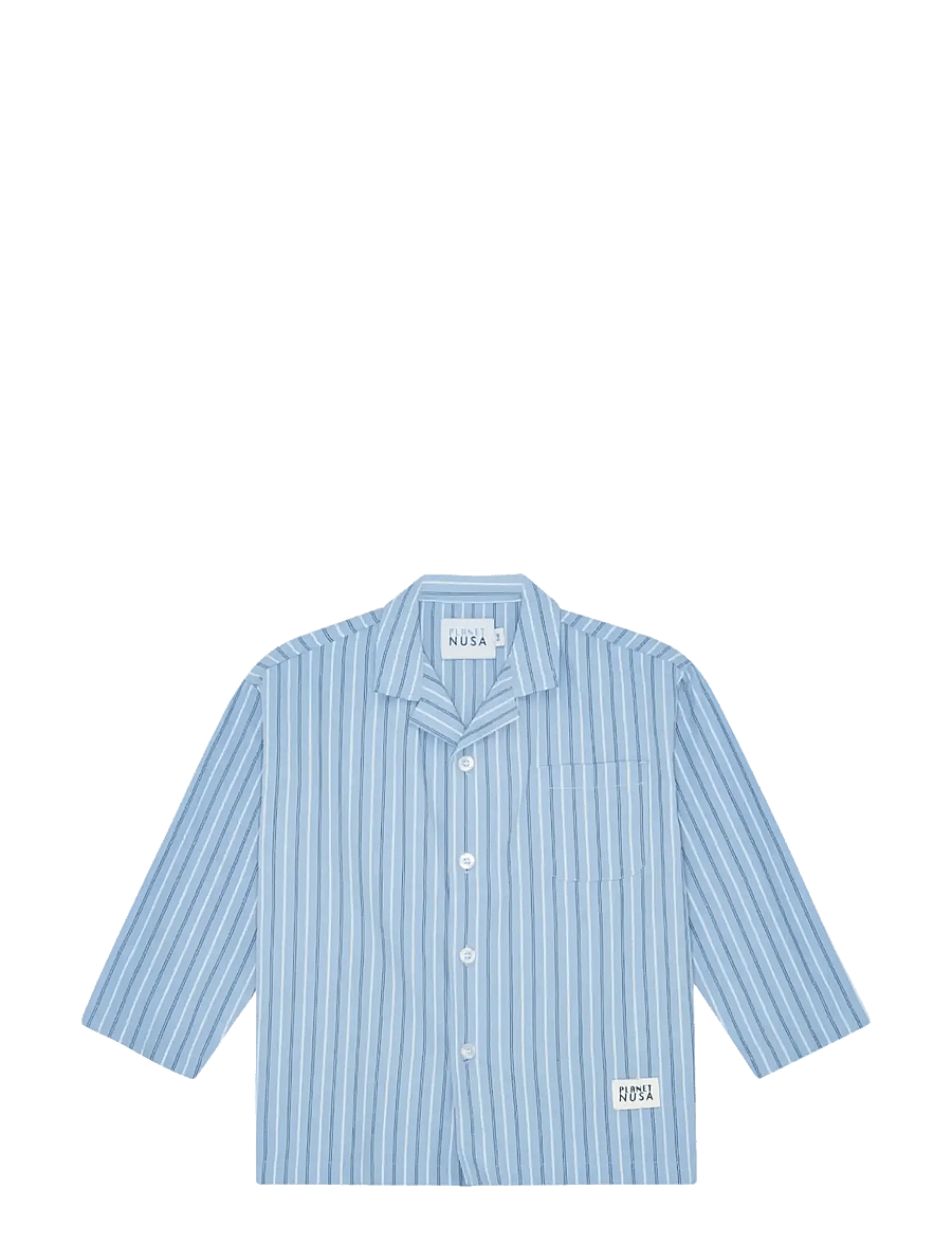 Planet Nusa - Out & About1 Shirt Junior - langærmede skjorter - clean blue stripes - 0